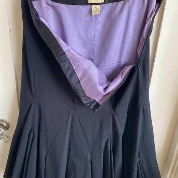 Elevenses Anthropologie Womens Black Pleated Flared Skirt Size 4 - Picture 6 of 6